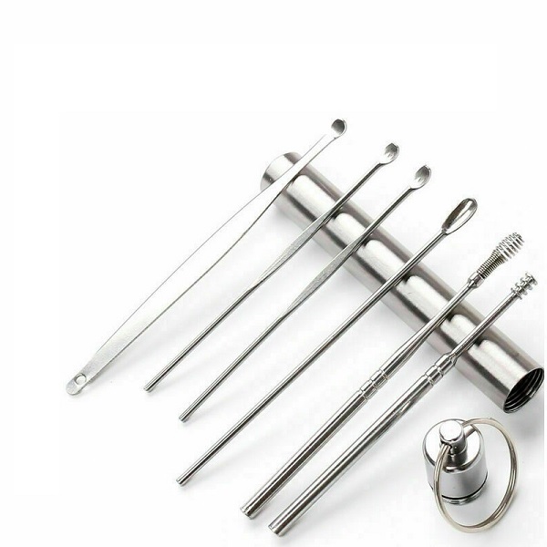 6PCS Ear Pick Cleaning Set Spiral Tool Spoon Ear Wax Remover Cleaner Curette Kit